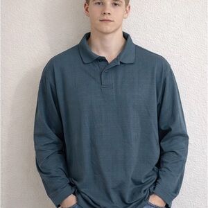 R&R Casuals Men's Long Sleeve Polo Shirt - Size XL - Great Condition